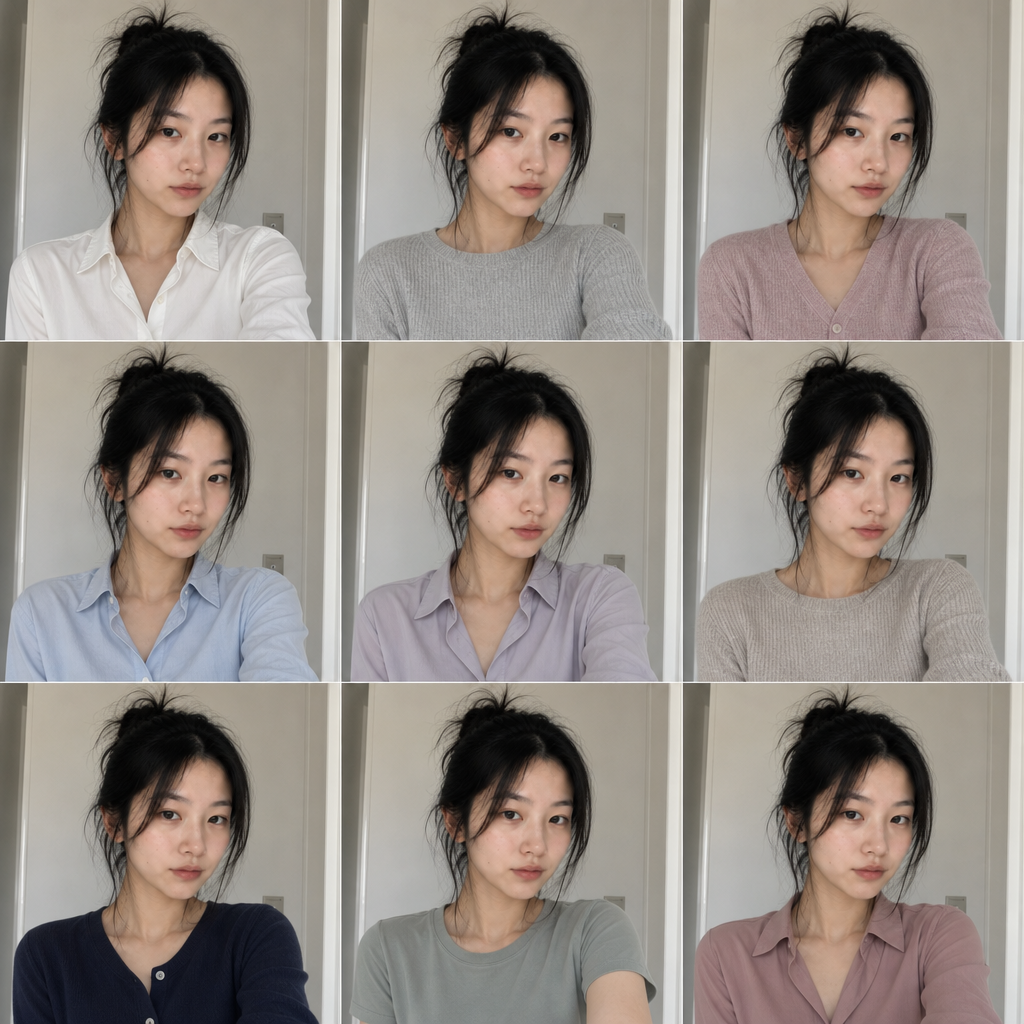 추천 상의 컬러 데일리룩 비교 보드