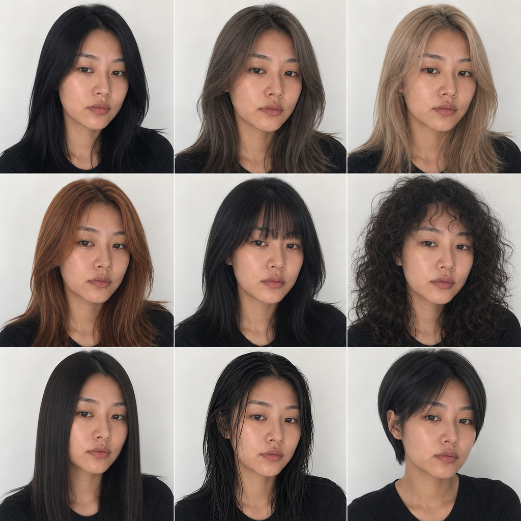 주의 헤어 스타일 비교 보드