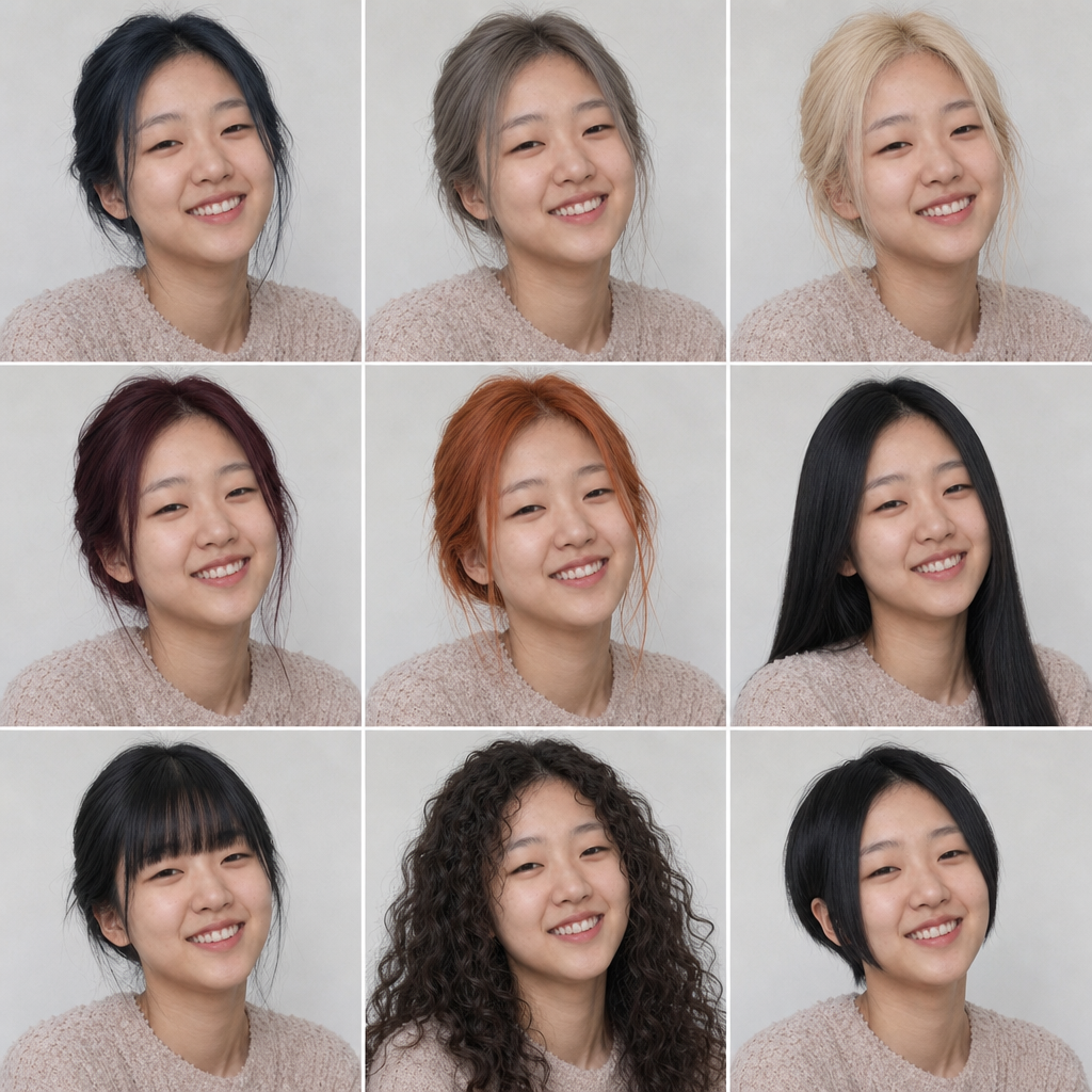 주의 헤어 스타일 비교 보드